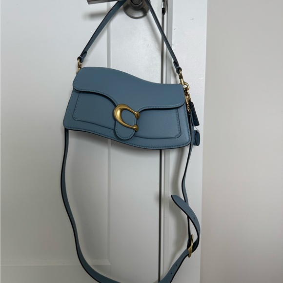 Coach Handbags - Coach Sky Blue Leather Shoulder Bag